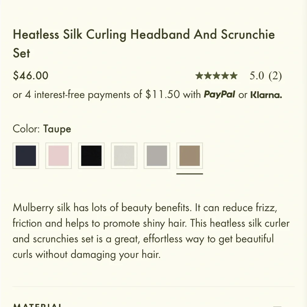 Lily Silk Heatless Silk Curling Headband And Scrunchie Set